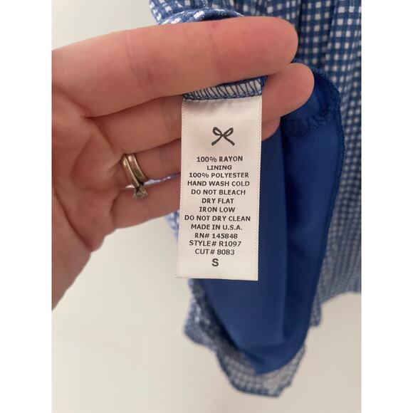 B1G2 FREE 🍁 Everly Blue Gingham Wrap Romper Small Cottagecore Picnic Prairie - Picture 9 of 9